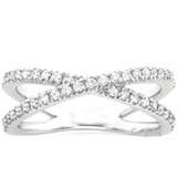 14 K White Gold
25 Cents Brilliant Round Diamond Wedding Band Engagement Ring Studded With G Color Vsi 44 Pcs Diamonds